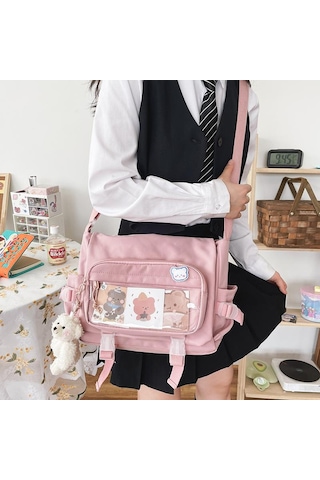 Mavi Kadın Çantası Messenger Kore Tarzı Kadın Sırt Çantası Koleji Büyük Kapasiteli Çok Yönlü Omuz Öğrenci Okul Postacı Çantaları Without Bear Mavi