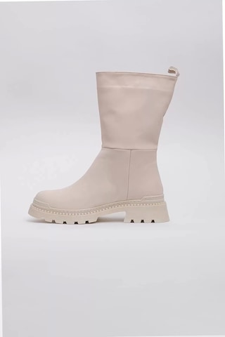 Supermark Capri Vegan Deri Termal Kauçuk Krem Rengi Çizme 45027