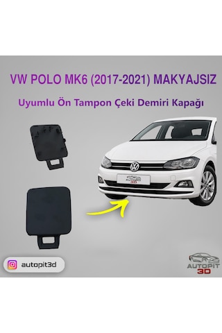 Volkswagen Polo Mk6 2017 2021 Makyajsız Uyumlu Ön Tampon Çeki Demiri Kapağı