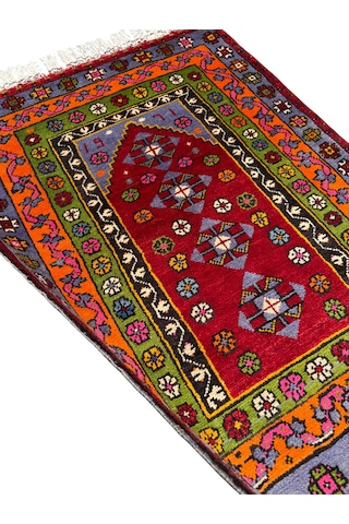 El Dokuma 1971 Koleksiyonluk 100x135 Kök Boya Selendi Halısı