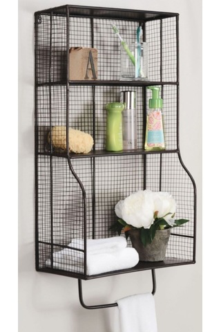 Metal Havluluk Banyo & Mutfak Duvar Rafı Wd-218 Siyah