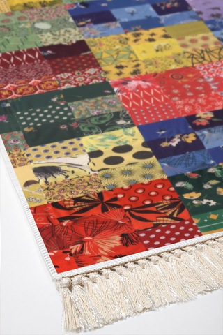 Eko Trend Djt Yıkanabilir Kaymaz Taban 3 Lü Yatak Odası Takımı Mu148 Patchwork Renkli