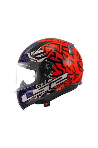 Ls2 Rapid 2 Memphis Kapalı Kask Kırmızı - Mavi