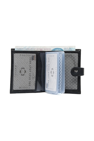 Tergan Siyah Deri Unisex Kredi Kartlık 01323B06