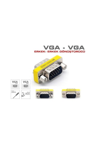 Hd15 Vga-vga Erkek-erkek M2m 15 Pin Adaptör