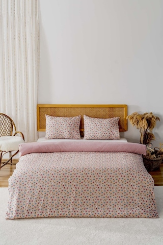 Rossie Çift Kişilik Nevresim Takımı Pamuklu Pembe
