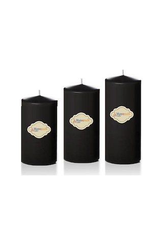 3 Lü Midium Set Mum Siyah Çap :5 Cm Siyah