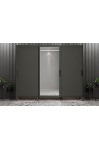 Beyzade Sürgülü Portmanto Vestiyer Füme - 180 CM