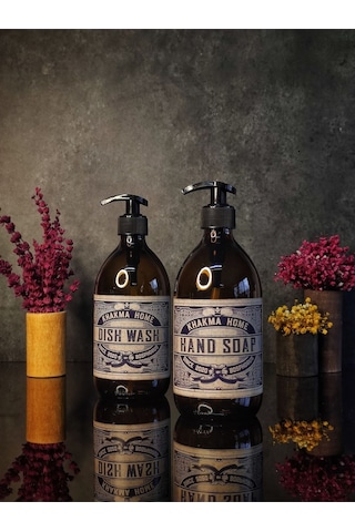 Khakma Amber Renkli 2'li Vintage Cam Sabunluk Seti Standsız
