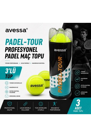Özel Üretim Hediyelik Turnuva Yetişkin Padel-tour Profesyonel Padel Maç Topu 3'lü