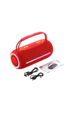 Astraltech 360 Rgb Led'li Taşınabilir Bluetooth Hoparlör Kırmızı, Usb/tf Destekli