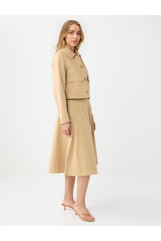 Jimmy Key Deve Tüyü Rahat Kesim Normal Bel Gabardin Midi Etek 5ww074950260