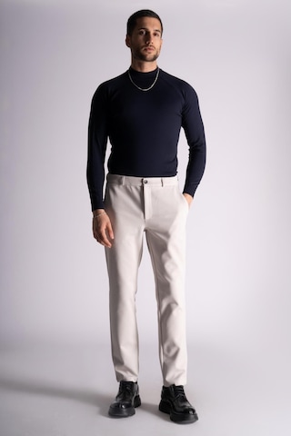 Beli Lastikli Slim Fit Dokulu Chino Pantolon Taş Taş