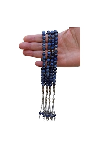 Pozitif Doğal Taş Doğal Sodalit Tesbih - 8 Mm. 347-1