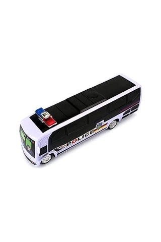 Oyuncak Pilli Polis Otobüsü 26cm 3d Işıklı Ve Siren Sesli Çarp Dön Özellikli Renkli