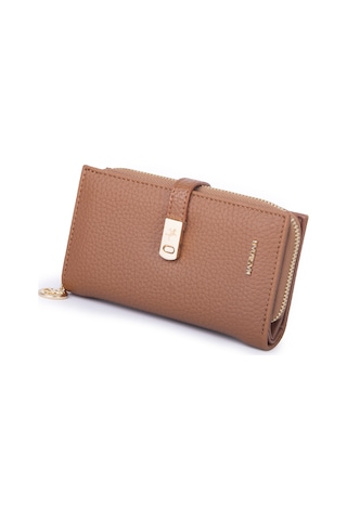 Nas Bag Kadın Orta Boy Kartlık Kağıt Para Ve Bozuk Para Tasarımına Sahip Taba Lopez 16x9 Cm