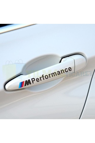 Bmw M Performance Logo Yan Ayna Kapı Kolu Oto Sticker Etiket 4 Ad 13 X 1 Cm