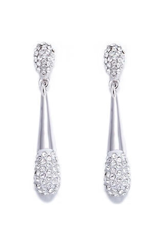 Monemel Kristal Taşlı Küpe Altın Kaplama E0278 Gümüş