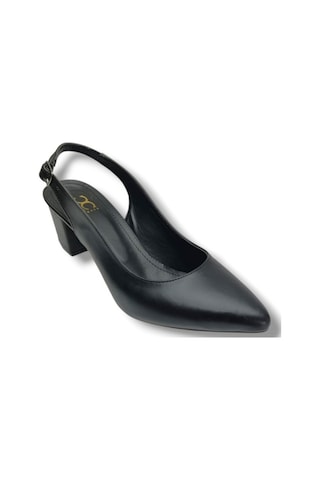 C-shoes Cv110-25 Cilt Sivri Burun Kalın Topuk Arkası Açık Kadın Ayakkabı 41-42 Siyah