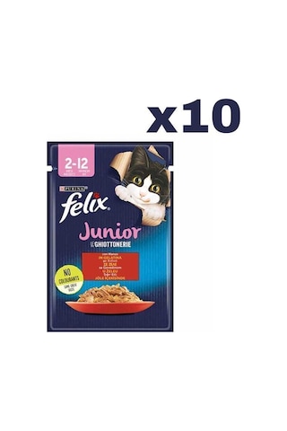 Sığır Etli Yavru Kediler Için Yaş Mama 10 Adet 1x85gr