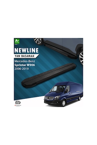 S-dizayn Mercedes Sprinter W906 Kısa Şase Newline Siyah Yan Basamak 263 Cm 2006-2019 A+ Kalite