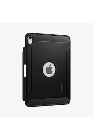 Spigen İpad 11'' 2025 / 10.9'' 10.nesil 2022 İle Uyumlu Kılıf Rugged Armor Matte Black Arka Kapak