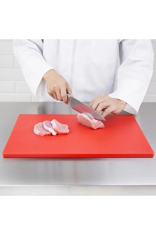 Türkay 40x25x2 Cm Polietilen Kesme Tahtası Kesim Levhası Kırmızı 4719