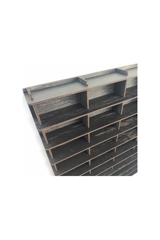 50 Araçlık Eskitme Siyah Ahşap Hobi Araba Rafı Kişiye Özel İsiml