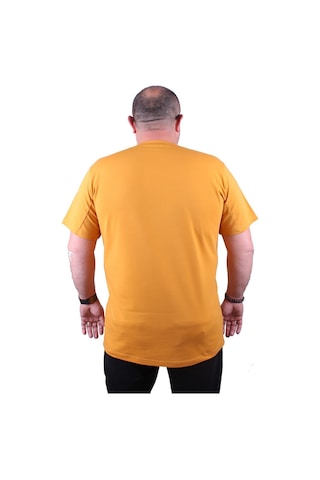 Moc Grande Mocgrande Erkek Büyük Beden Likralı Basic Sıfır Yaka Tişört 11160 Hardal
