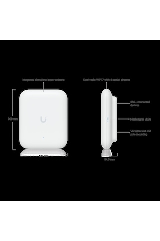 Ubıquıtı Uap-u7-pro-outdoor, Unifi, Triple Band, 5765mbps, Wifi6, Tavan Tipi, Access Point Poe Adap