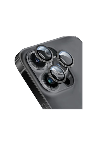 Apple Uyumlu   iPhone 14 Pro Max Go Des CL-10 Kamera Lens Koruyucu Siyah