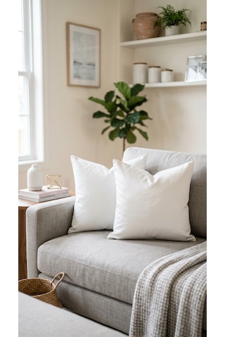 2 Adet Kırlent İç Yastık 45 X 45 Cm %100 Boncuk Silikon Dolgulu