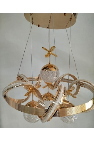 Modern 4 Toplu Led Avize Altın - Gold