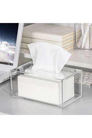 Fosenze Akrilik Şeffaf Mutfak Odası Masaüstü Havlu Kutusu - Modern Stilde Dikdörtgen Ev Kullanıma Uygun Organize Kutusu