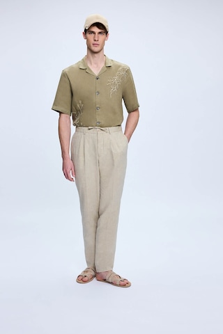 Hatemoğlu Gri Regular Fit Yandan Cep Keten Pantolon 37169 Gri