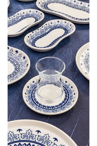 Bambum 26 Parça Lara Kahvaltı Takımı Maku B5184 Mavi - Beyaz