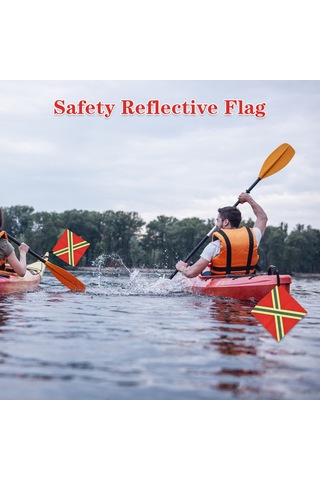 Mufunye 4 Adet 30x30cm Oxford Kumaş Kayak Bayrağı, Yansıtıcı Çizgili, Görünürlüğü Artırıcı, X Tipi Kare Desenli