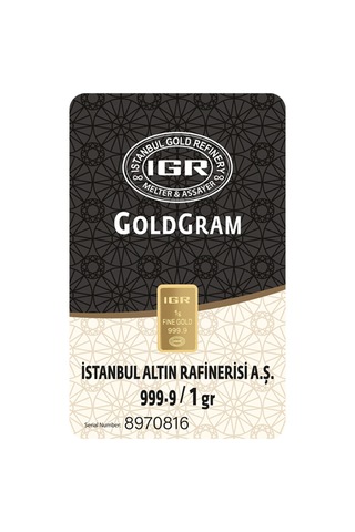 1 Gram Külçe Altın 24 Ayar Has Altın Sertifikalı Seri Numaralı