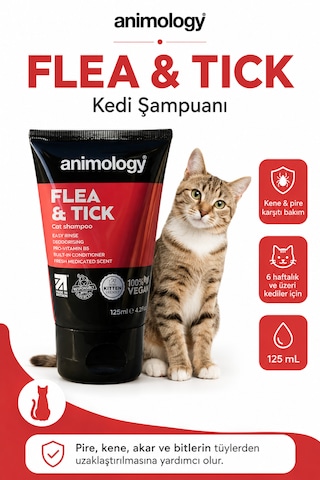 Animology Flea Tick Kediler İçin Kene Ve Pire Kovucu Şampuan 125 Ml