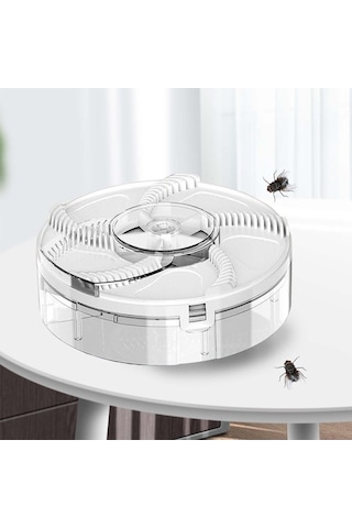 Createtech Homyl Dönen Elektrikli Sinek Kapanı Şarj Edilebilir Beyaz Sinek Yakalama Cihazı