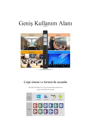 Dm PT003 Şarjlı Lazer Sunum Kumandası