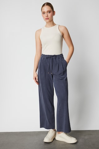 On Kadın Pile Detaylı Bol Paça Eşofman Altı 64176 Lacivert Lacivert