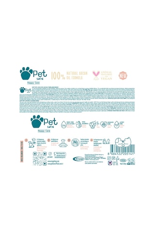 Pet Love Evcil Hayvan Temizleme Mendili Doğal Argan Yağlı 3 x 60 Adet