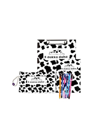 5 Dakka Daha Tasarımlı Defter ve Renkli Jel Kalem Kırtasiye Seti