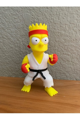 Bart Simpson Karateci Figür Street Fighter Temalı Dekoratif Masaüstü Süs Oyuncak