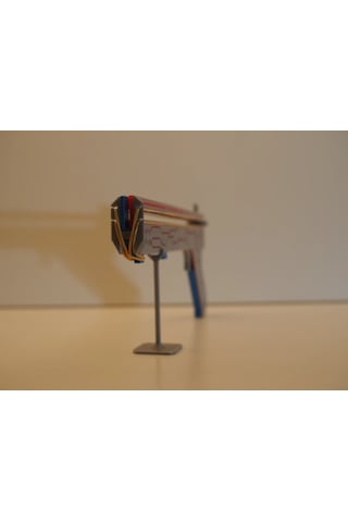 Kağıt Uçak Fırlatıcı Oyuncak Tabanca Lastikli Mekanizma İle Hız