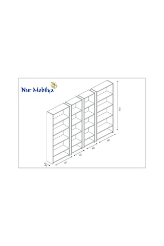 Nur Mobilya 4'lü Kitaplık Seti Arkalıksız Modeldir