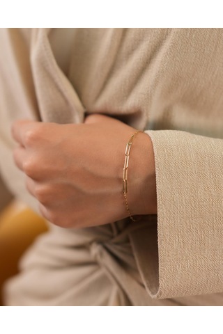 Debora Jewelry 14 Ayar Altın Ataç Model Zincir Bileklik
