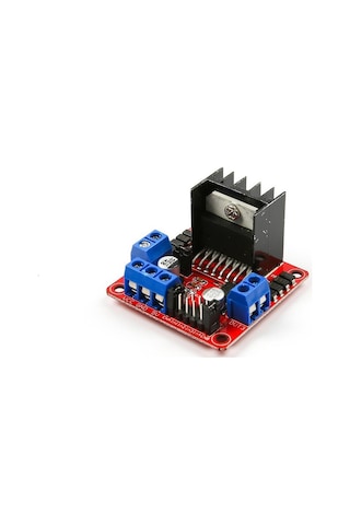 L298N Voltaj Regulatörlü Çift Motor Sürücü Kartı (Kırmızı PCB)