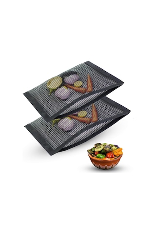 Barbekü Izgara Filesi Çantaları, Isıya Dayanıklı Izgara Filesi, Esnek Ptfe Fiberglas, Sağlam, Yeniden Kullanılabilir, Açık Hava Izgarası İçin, 2'li Paket, Çıtçıtlı Kapatma Tasarımı, Güvenlik